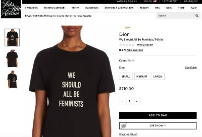 La camiseta de Dior es un ejemplo de feminiwashing